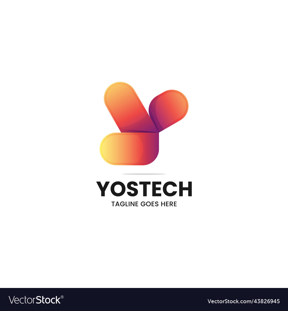 Logo letter y gradient colorful style vector image Logo letter y gradient colorful style
