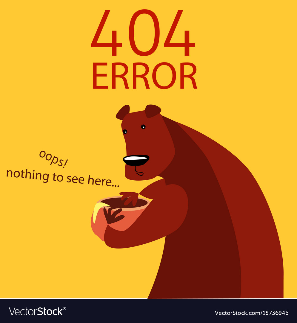 Page with 404 error in cartoon style