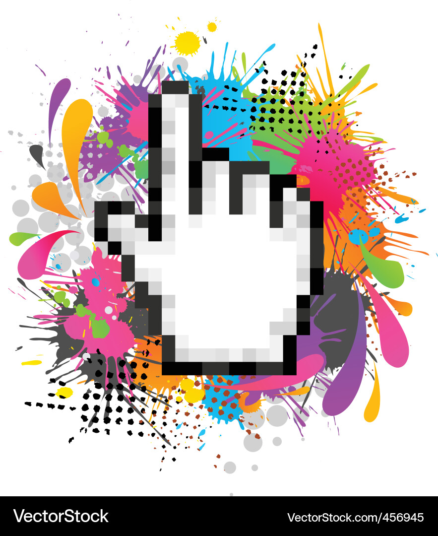 Pixel cursor hand Royalty Free Vector Image - VectorStock