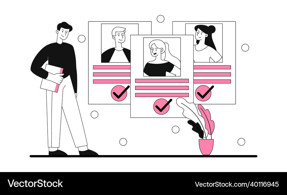 Recruiting professionals concept Royalty Free Vector Image