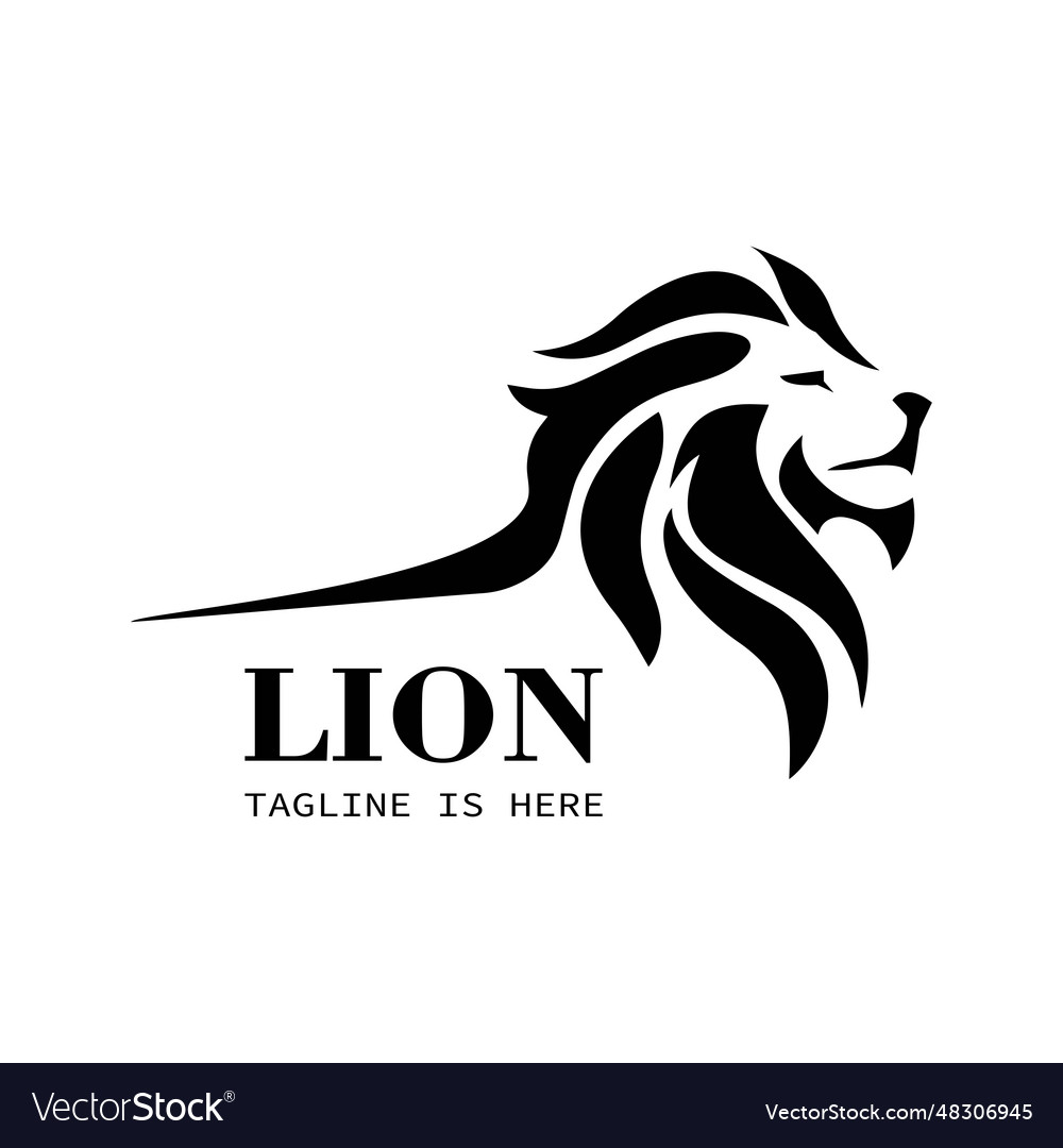 Royal lion king inspiration logo design Royalty Free Vector