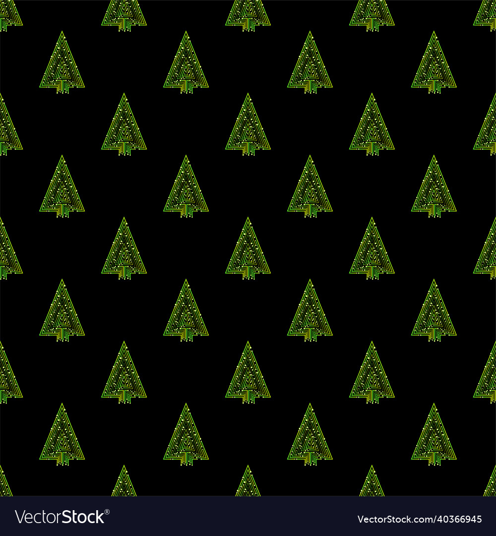 Seamless pattern with technology christmas tree Vector Image