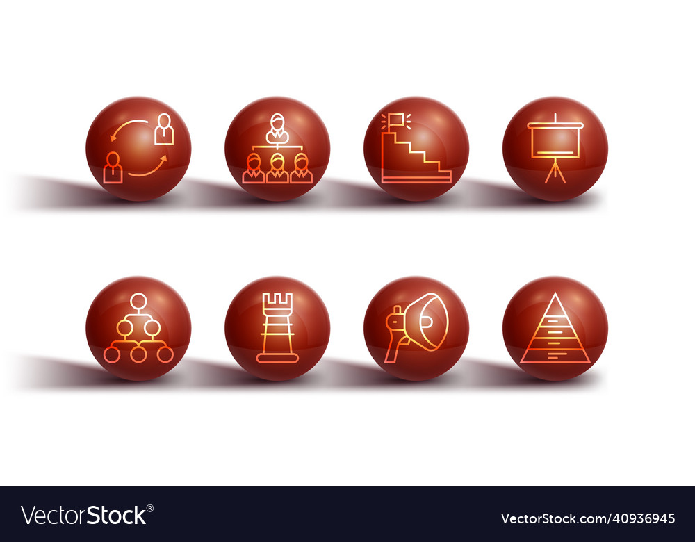 Set line human resources hierarchy organogram vector image Set line human resources hierarchy organogram