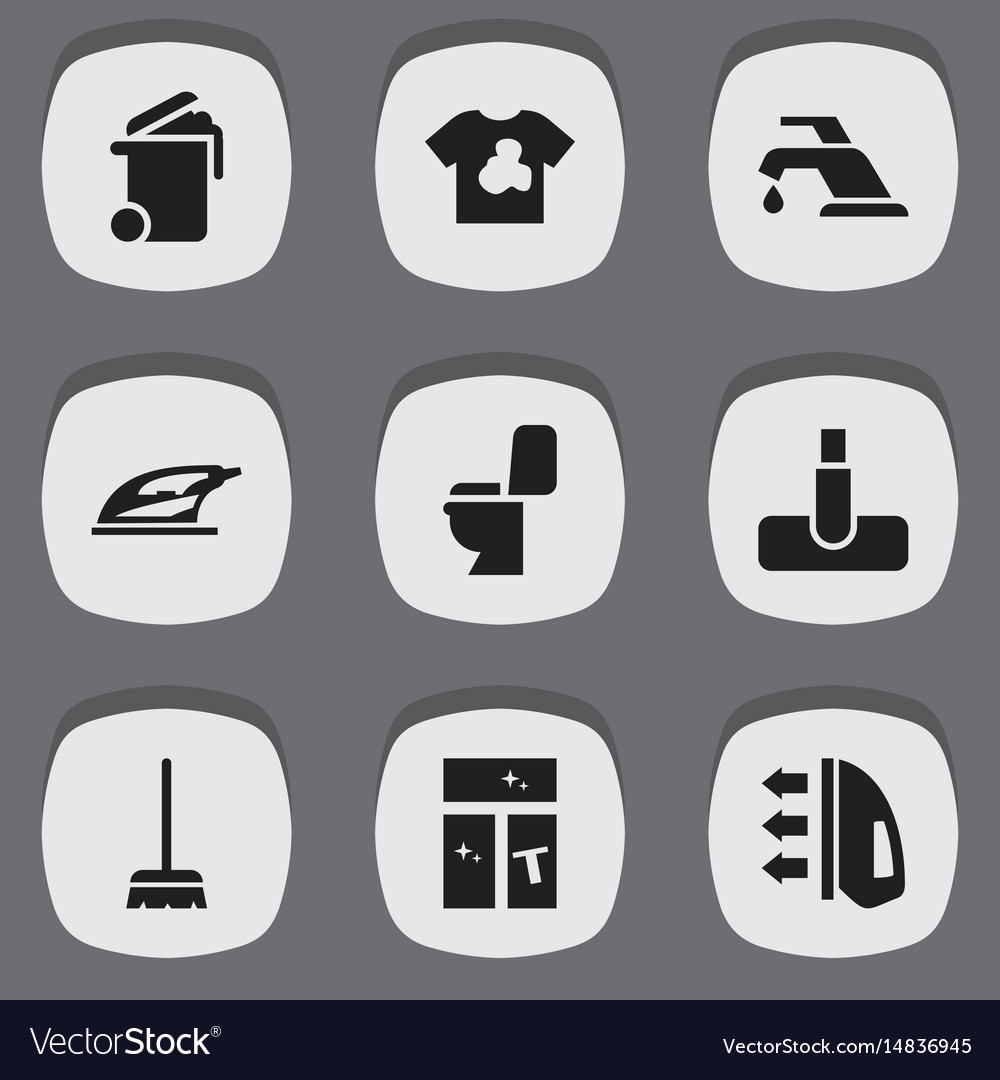 Set of 9 editable cleanup icons includes symbols