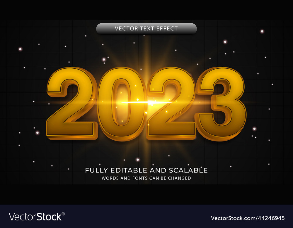 Text effect new year 2023 editable eps file vector image Text effect new year 2023 editable eps file