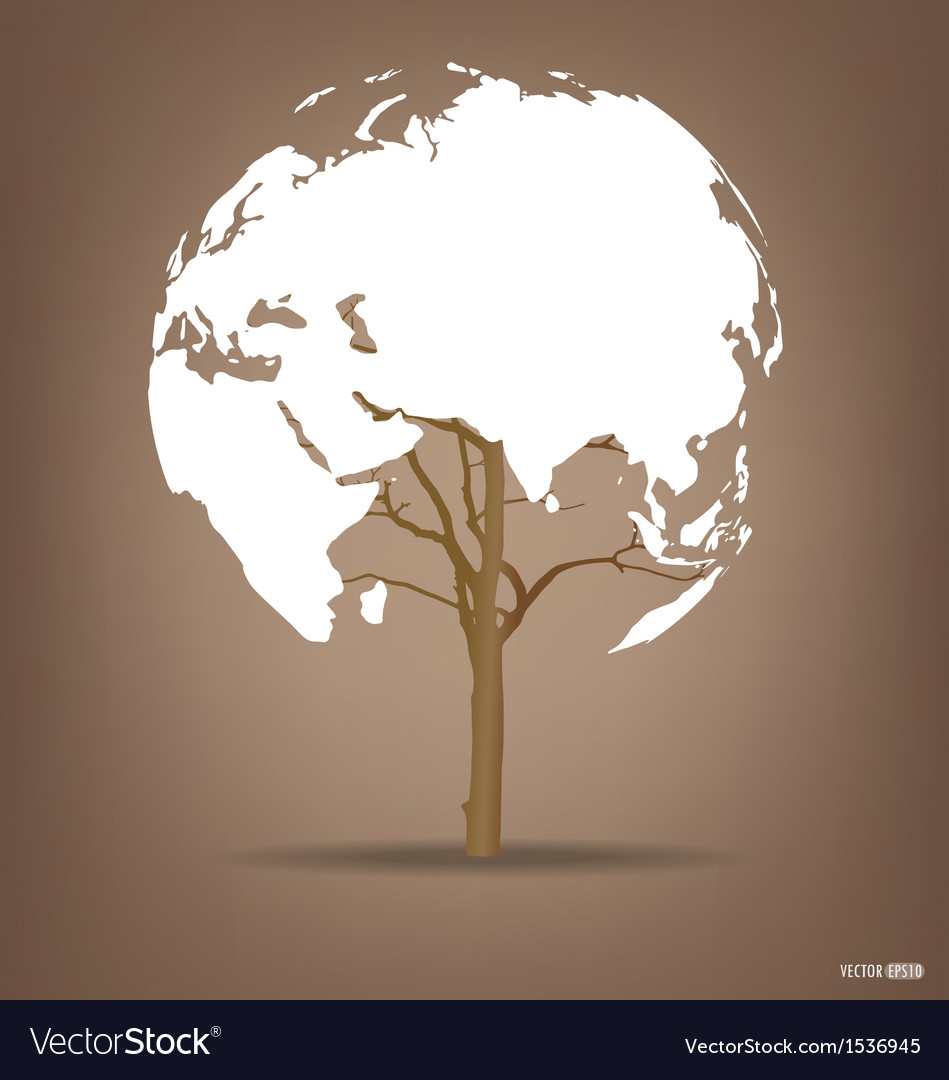 Tree shaped world map