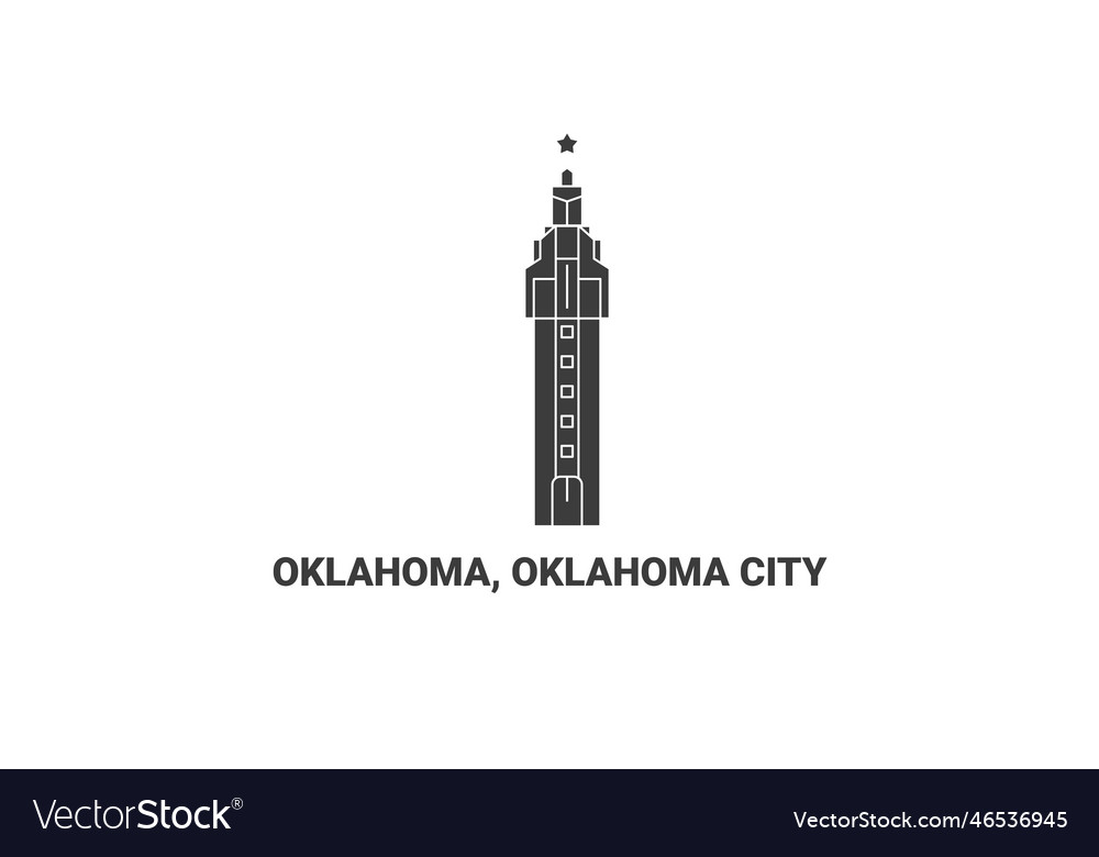 United states oklahoma city travel Royalty Free Vector Image