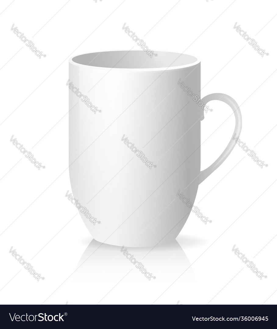 White empty cup in classic style on transparent vector image White empty cup in classic style on transparent