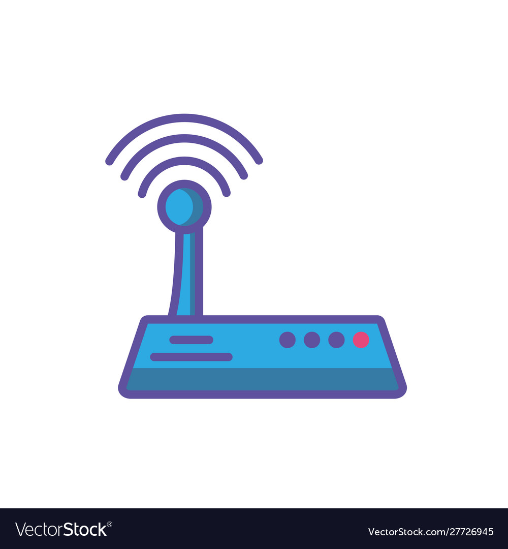 Wireless router on white background