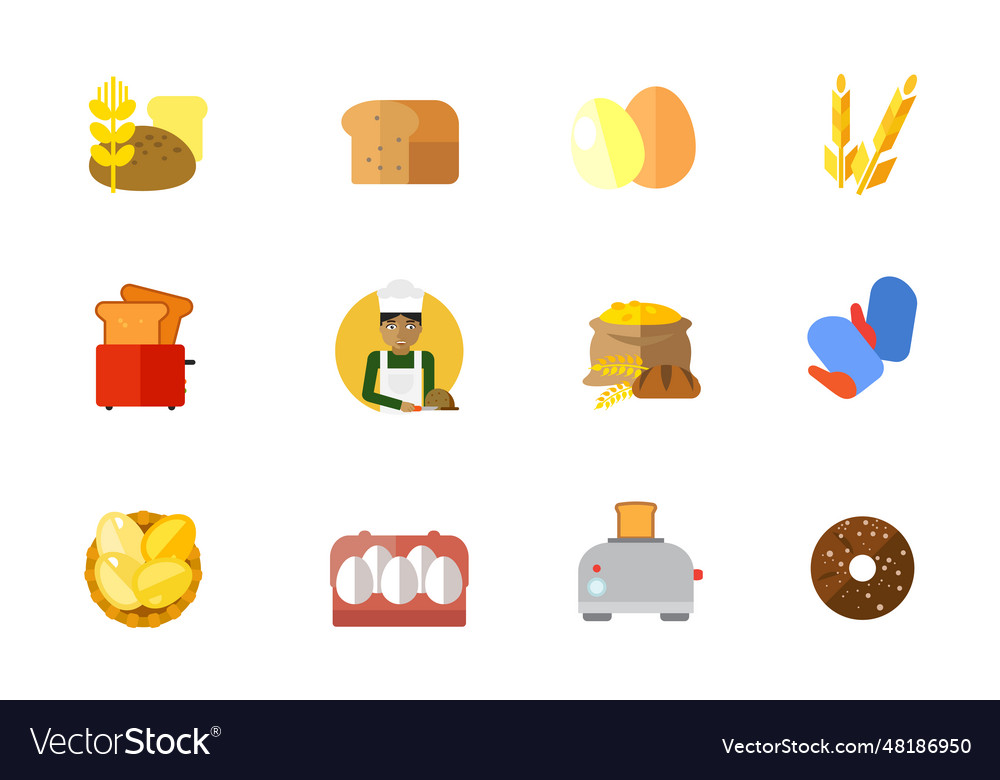 Baking Icon Set Royalty Free Vector Image Vectorstock