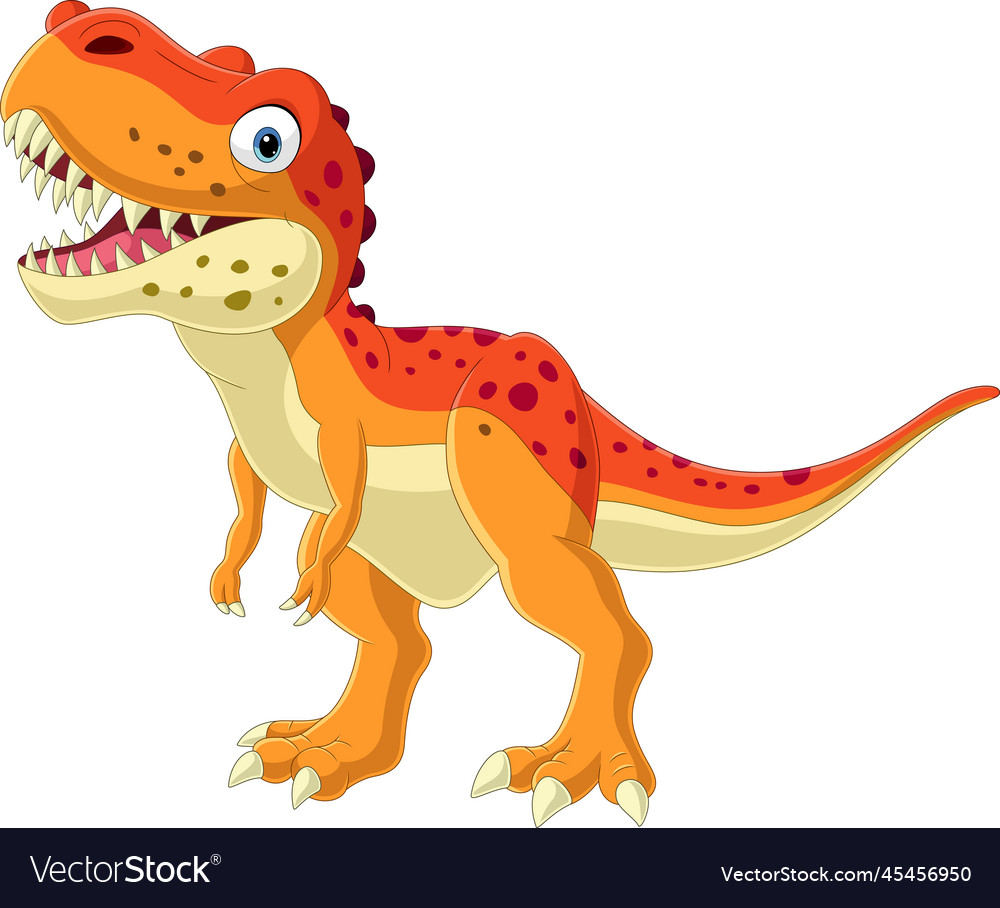 Cartoon dinosaur on white background Royalty Free Vector