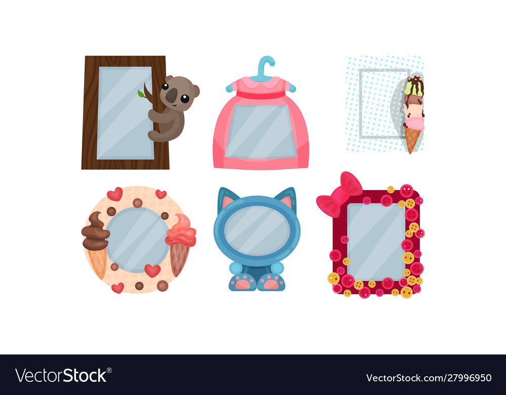 Decorated Photo Frames Collection Kids Royalty Free Vector