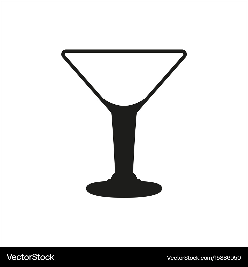 Empty transparent martini glass cup icon Vector Image