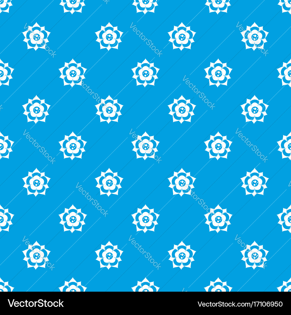 Flower pattern seamless blue Royalty Free Vector Image