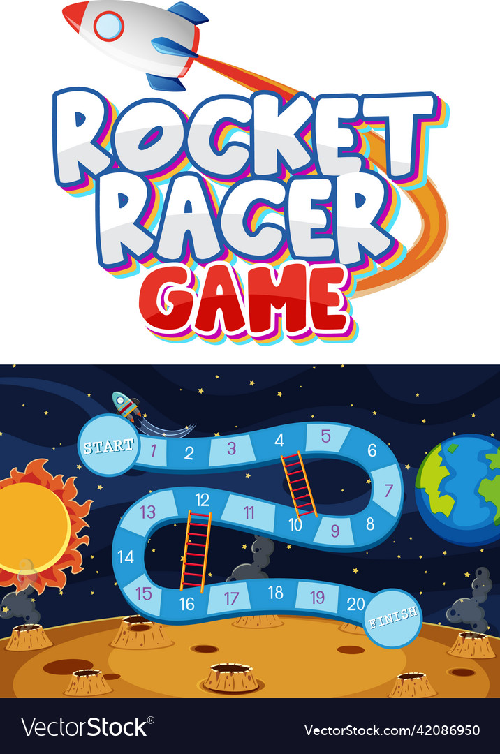 Game template with space theme background vector image Game template with space theme background