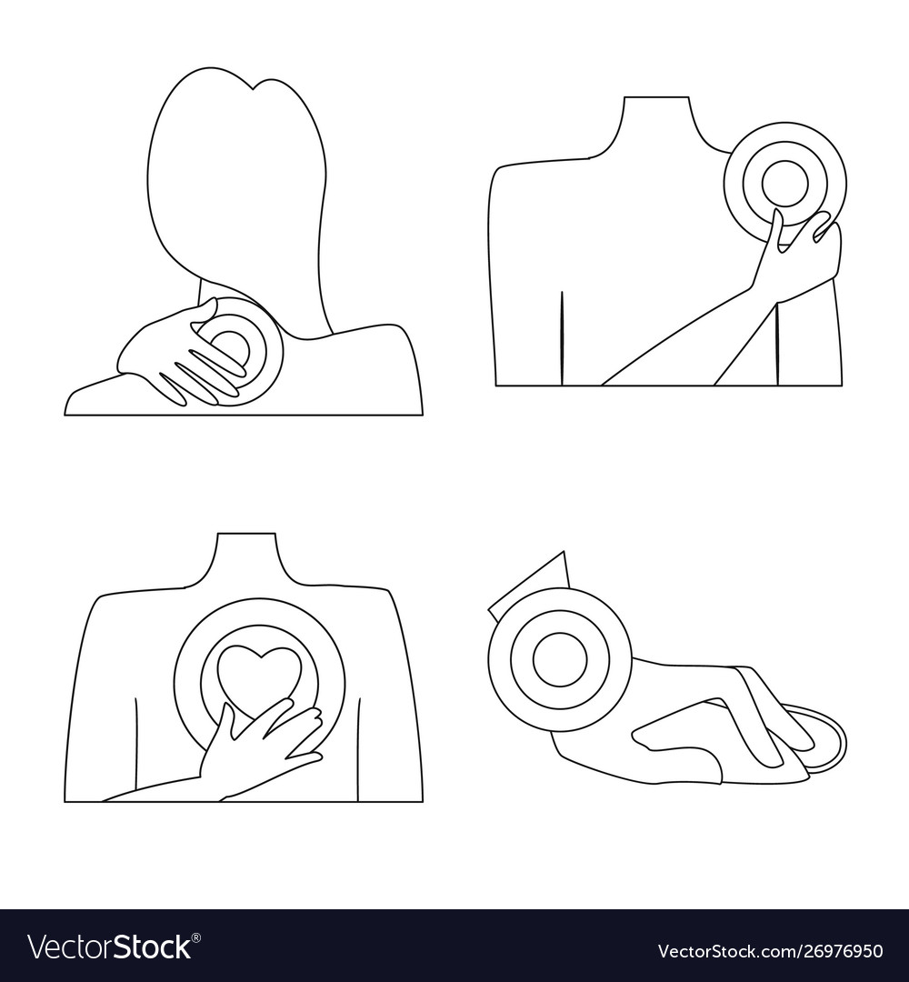 Isolated object bone and inflammation icon set vector image Isolated object bone and inflammation icon set