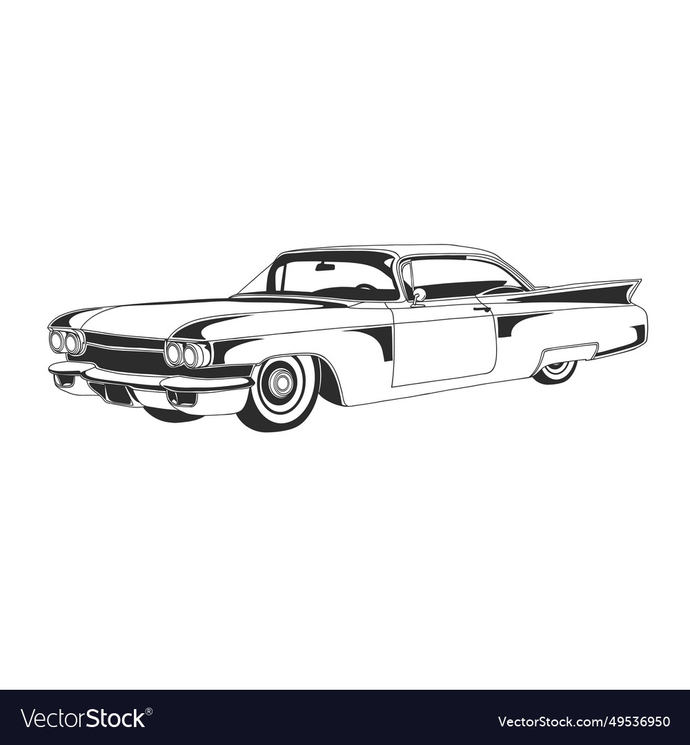 Outline design of a vintage car 63 Royalty Free Vector Image