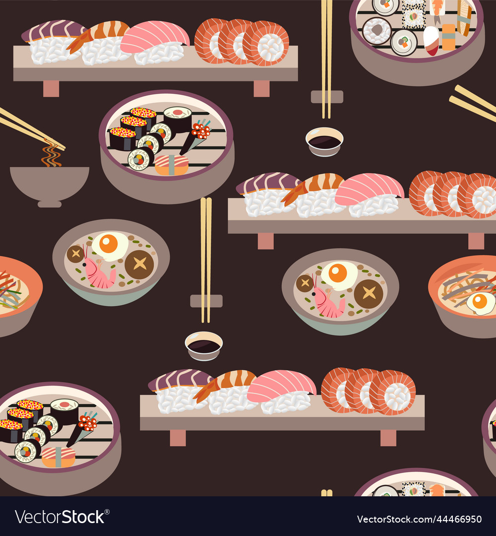 Pattern of japanese food collection