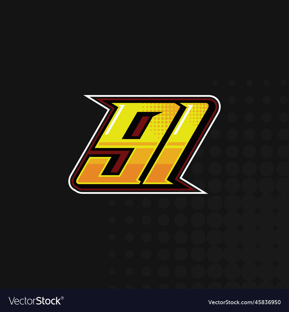 Race number 91 logo design Royalty Free Vector Image