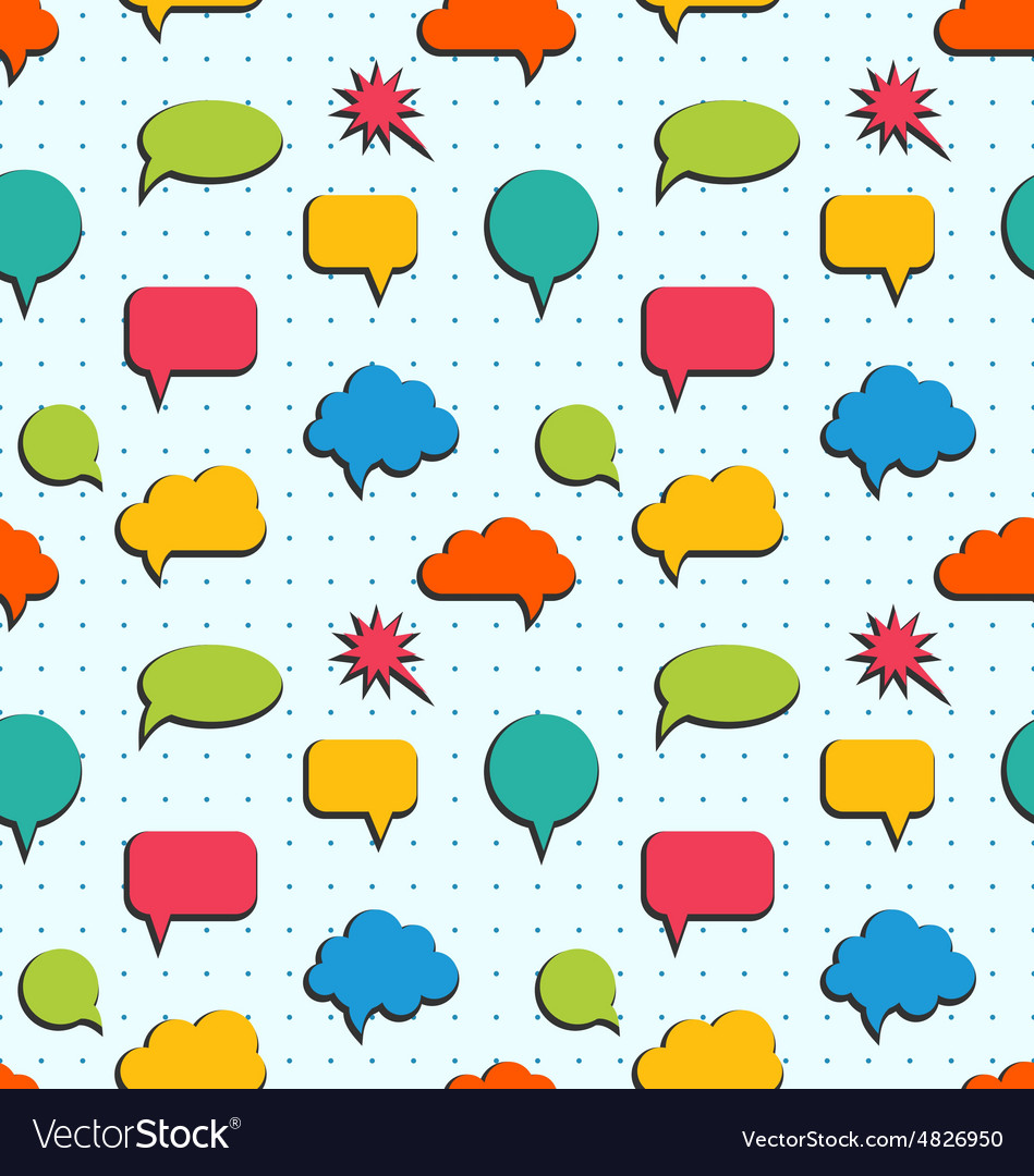 Seamless pattern with colorful speech bubbles