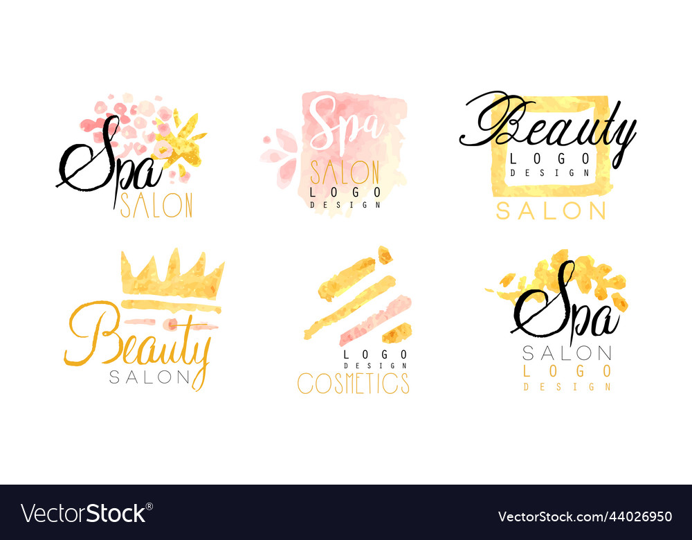 Set of spa salon logo design beauty center