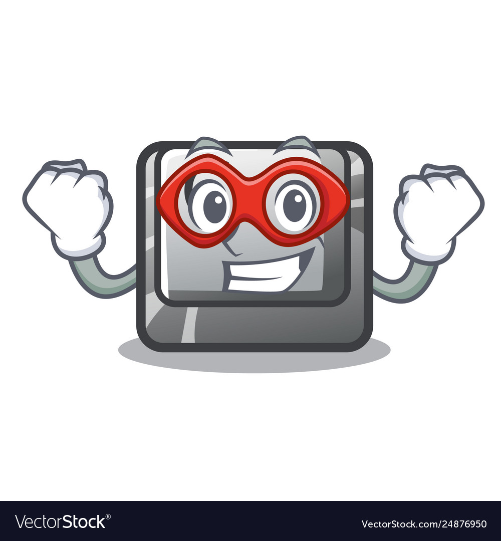 Super hero button c in mascot shape vector image Super hero button c in mascot shape