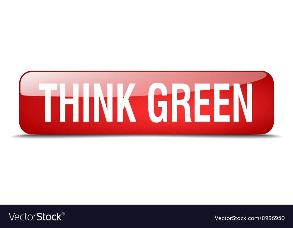 Think green red square 3d realistic isolated web