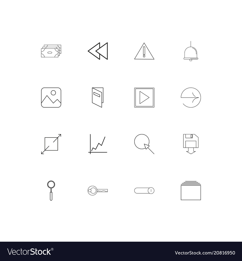 Web linear thin icons set outlined simple