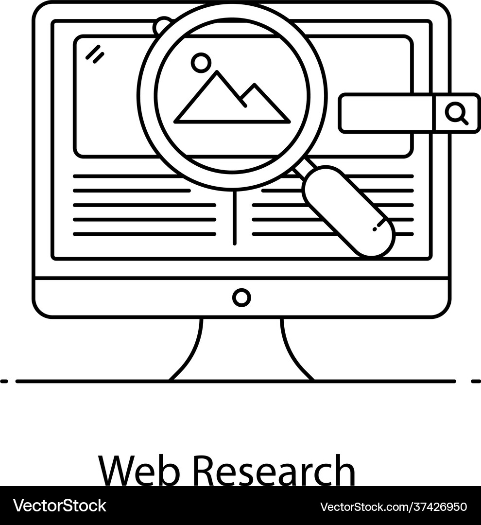 Web research Royalty Free Vector Image - VectorStock