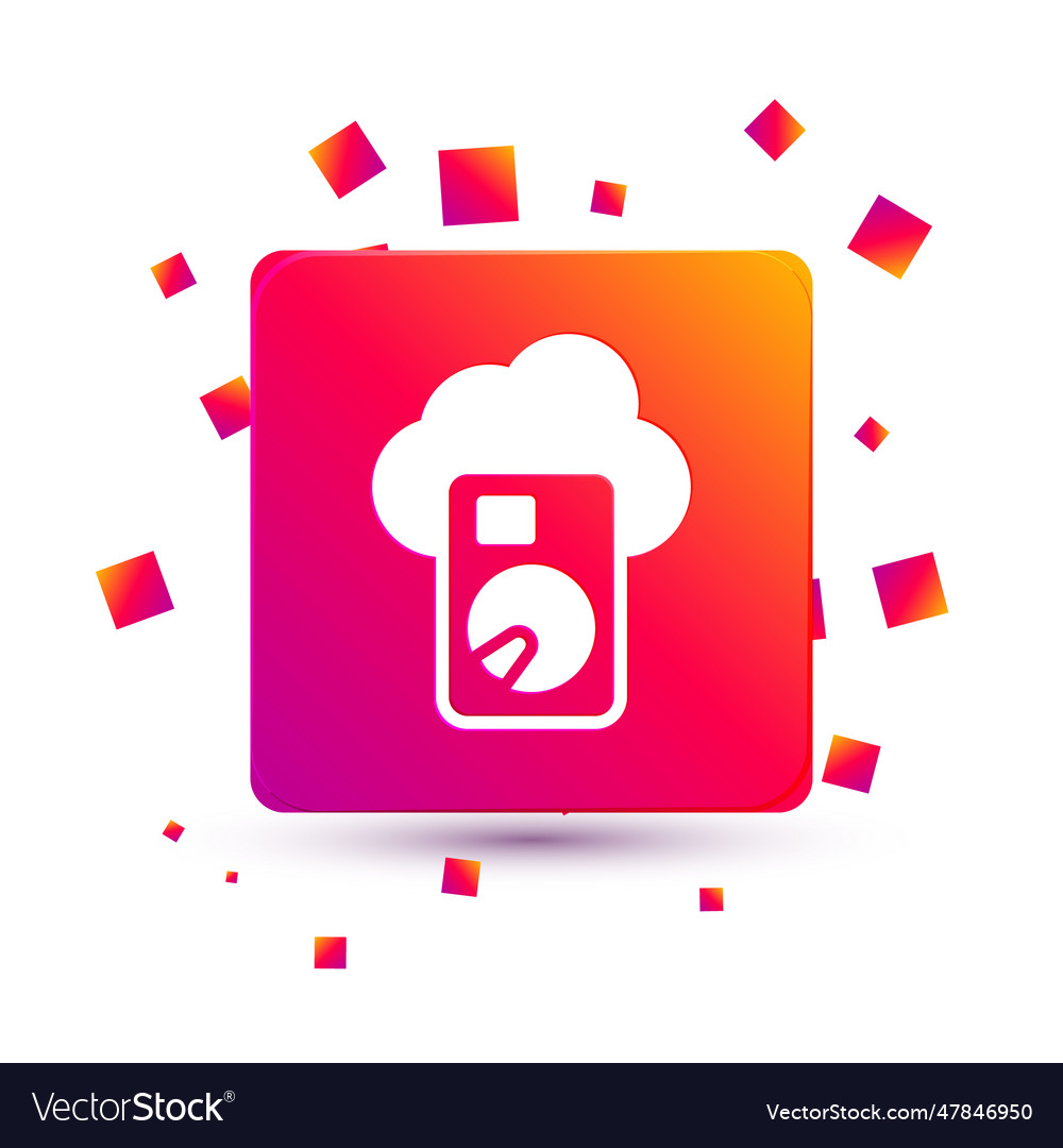 White cloud database icon isolated on vector image White cloud database icon isolated on