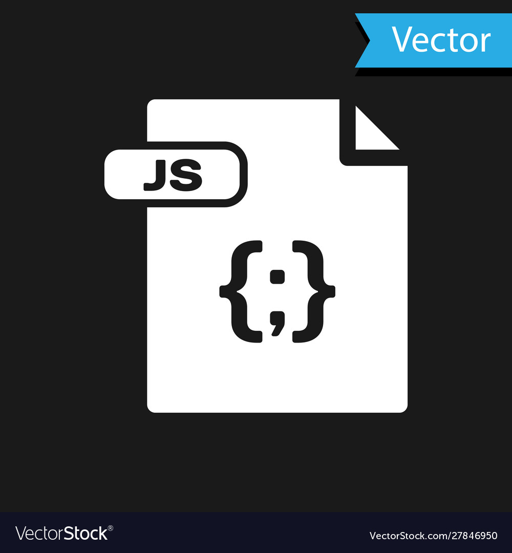 White js file document download button icon vector image White js file document download button icon