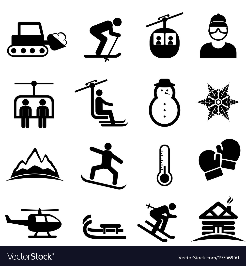 Winter Sports Icons - Skiing & Snowboarding