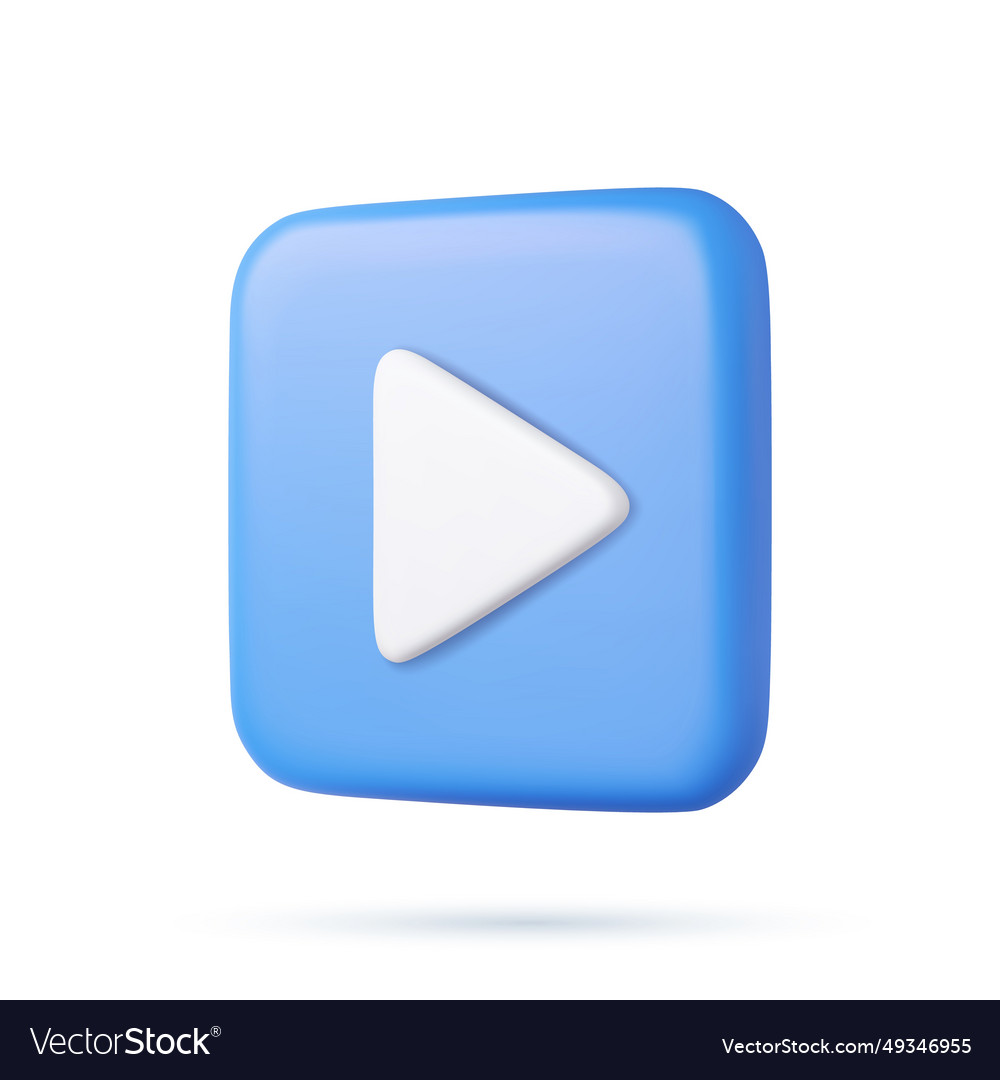 3d play blue icon