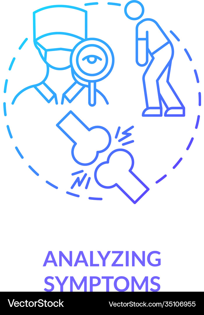 Analyzing symptoms concept icon Royalty Free Vector Image