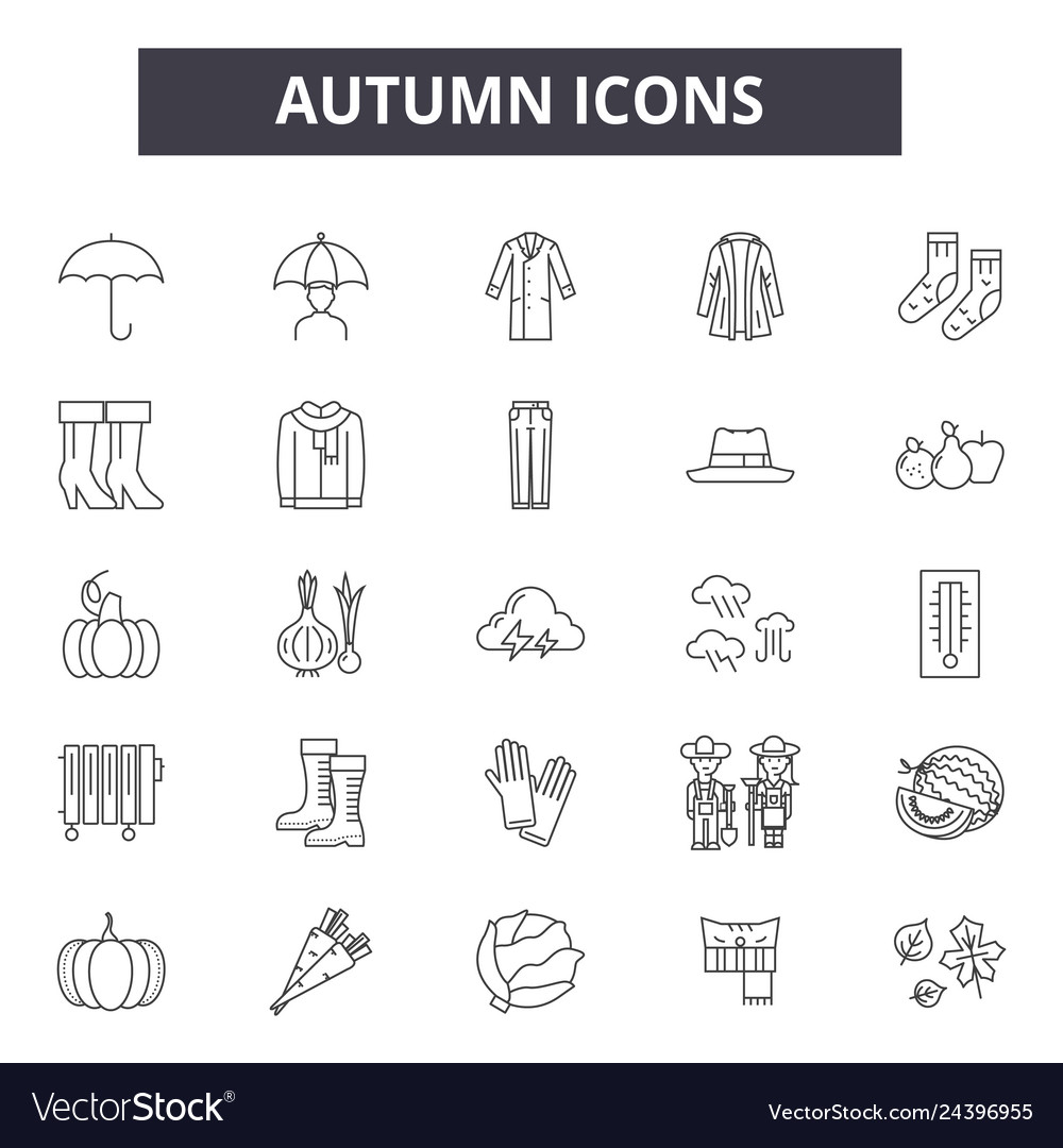 Autumn line icons for web and mobile design