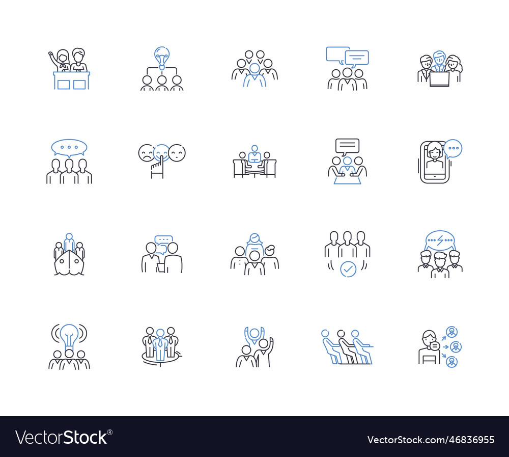 Coherence line icons collection unity Royalty Free Vector