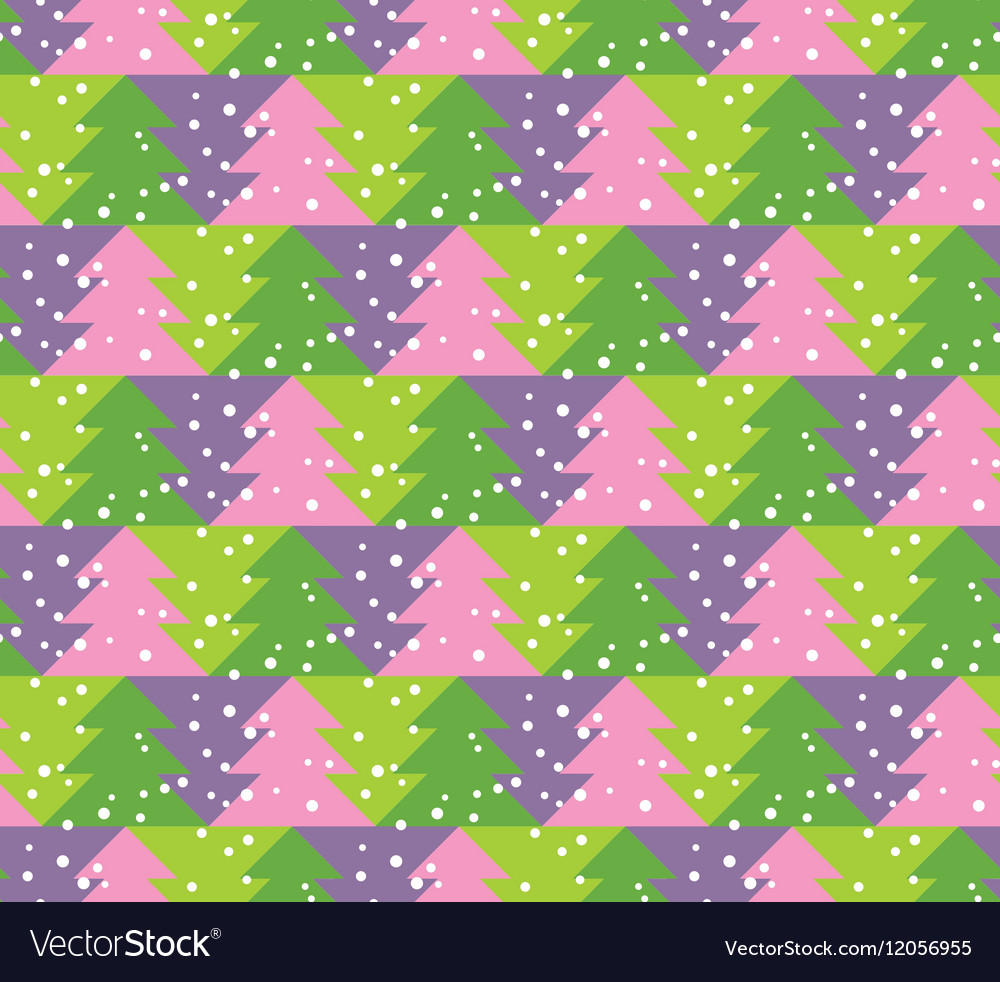 Cute color christmas seamless pattern with trees