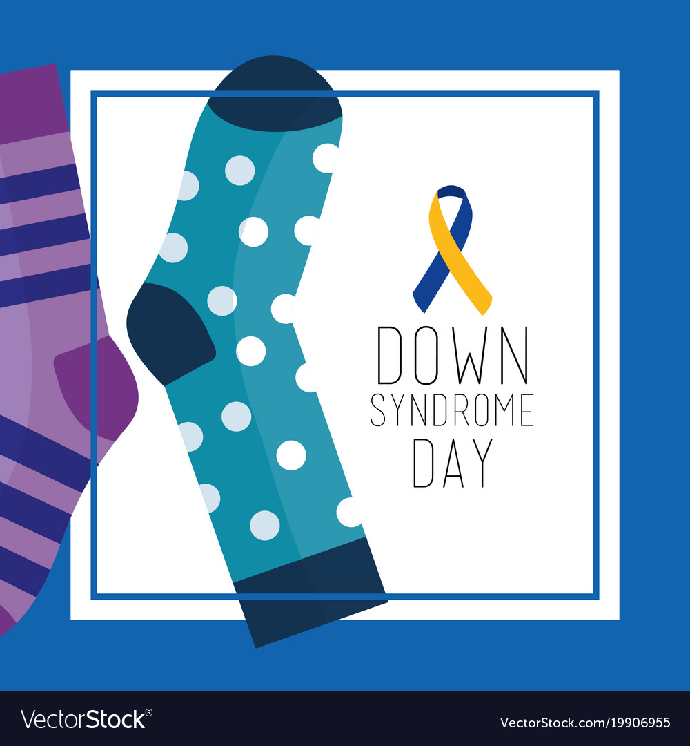 Down syndrome day greeting card dotted and striped