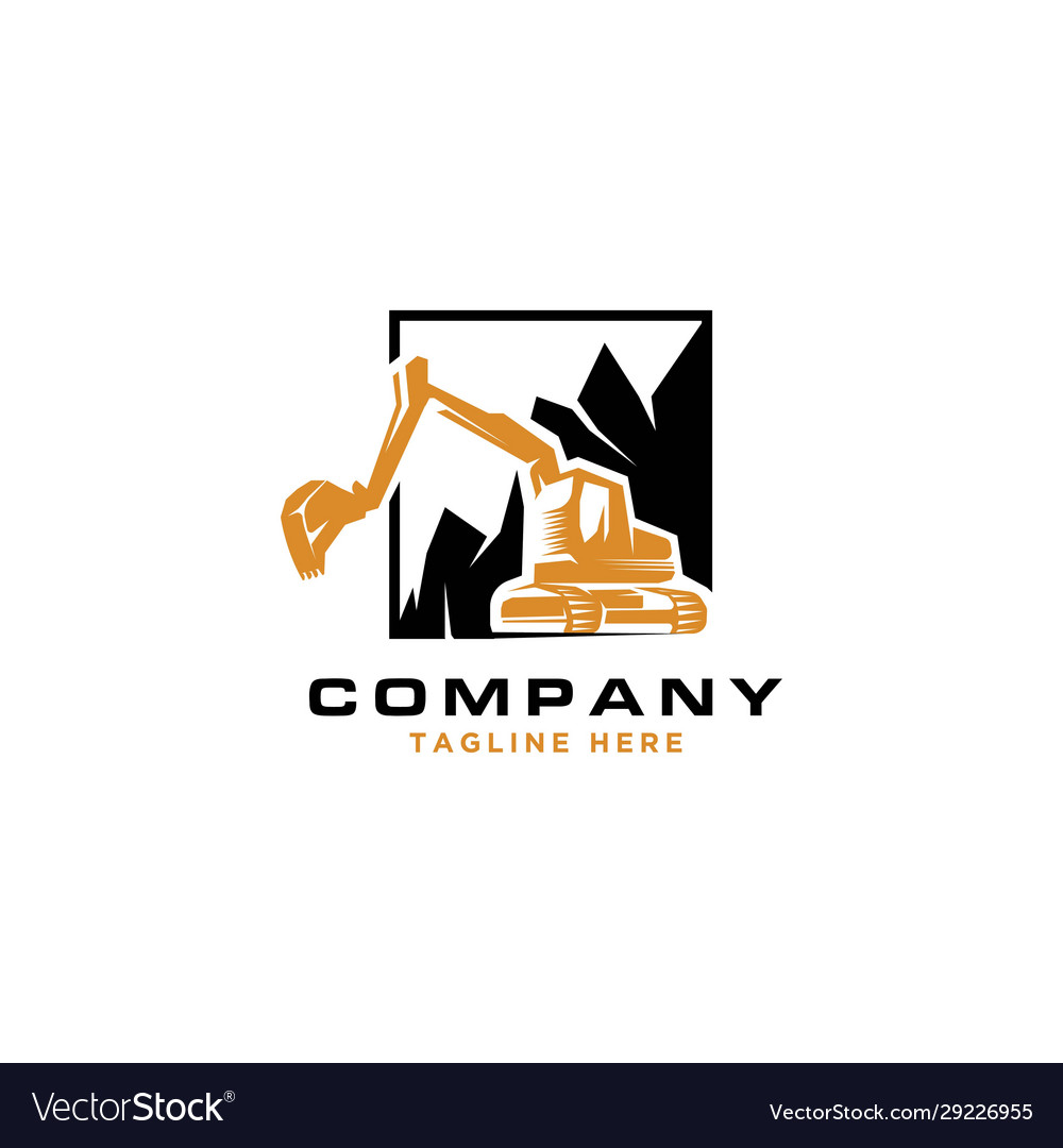 Excavator logo template Royalty Free Vector Image