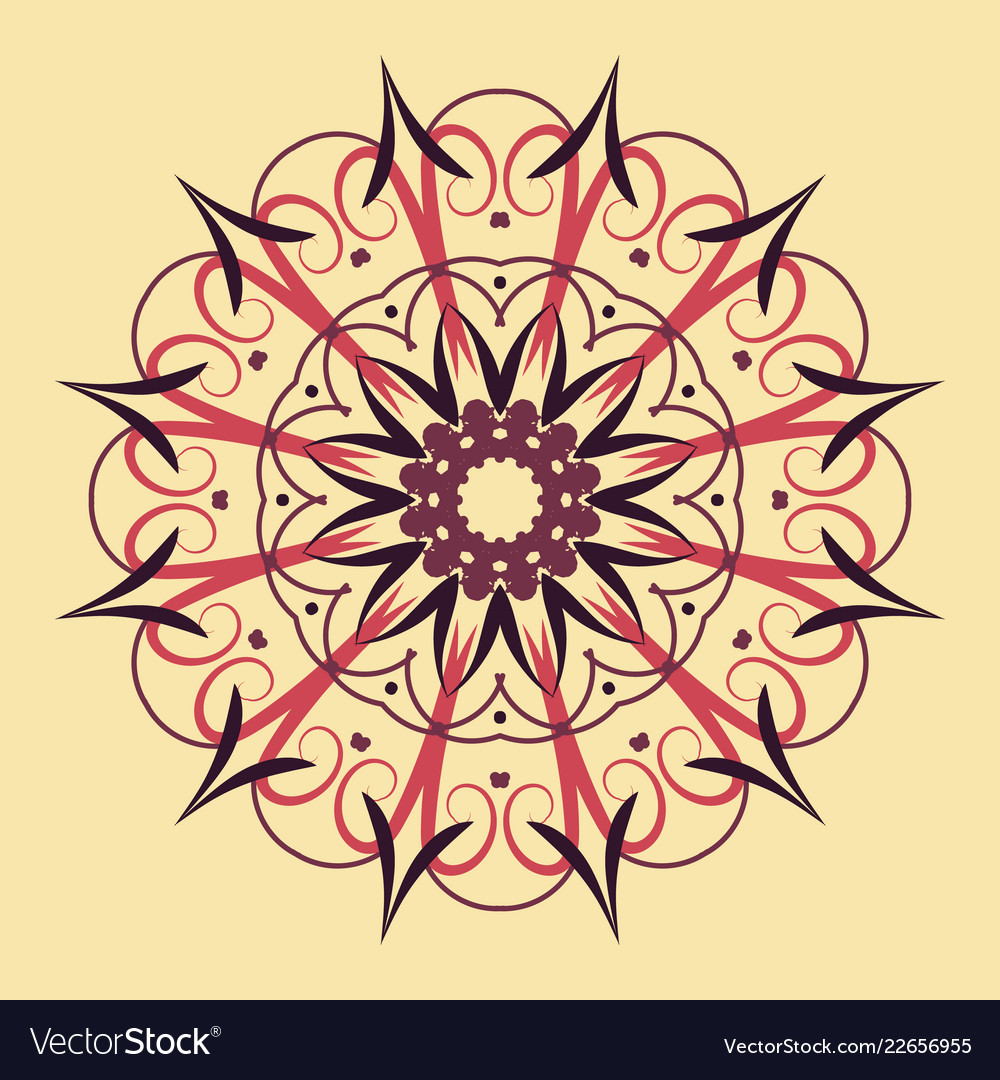 Floral Ethnic Round Symbol