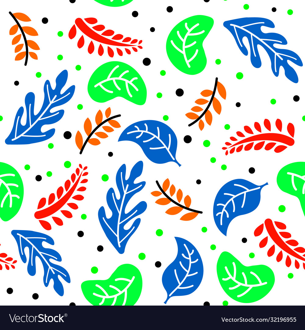Full color patterns with various plants vector image Full color patterns with various plants