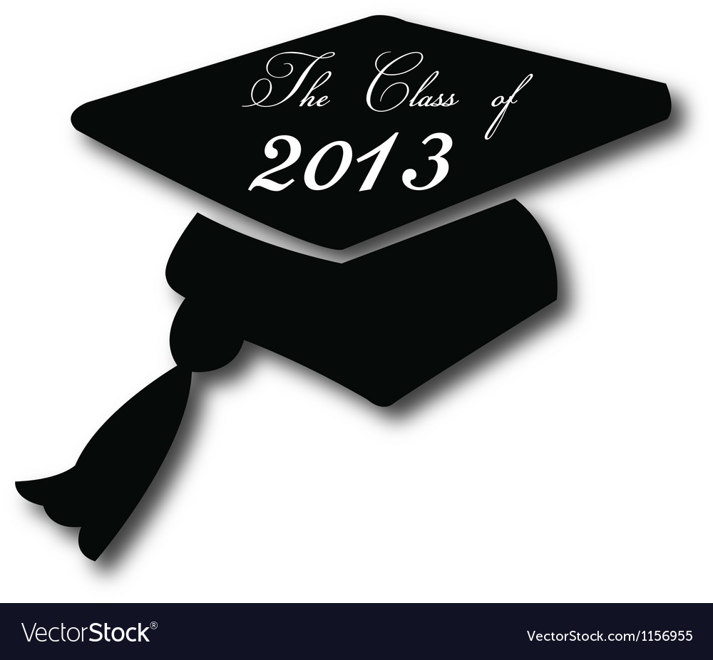 Graduation hat for class 2013 Royalty Free Vector Image