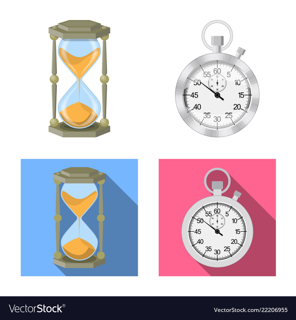Isoliertes Objekt von Uhr und Zeit-Icon-Set vector image Isoliertes Objekt von Uhr und Zeit-Icon-Set