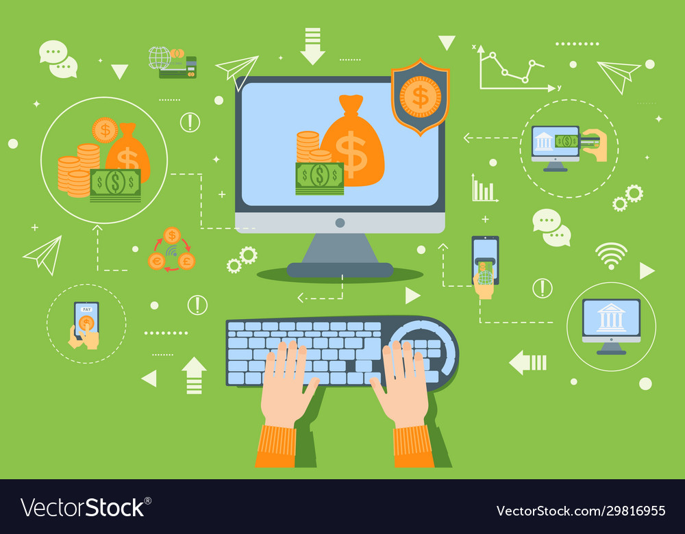 Online banking payment vector image Online banking payment