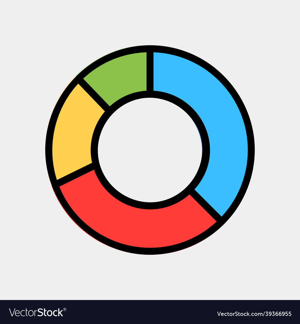 Pie chart icon in filled line style for any vector image Pie chart icon in filled line style for any