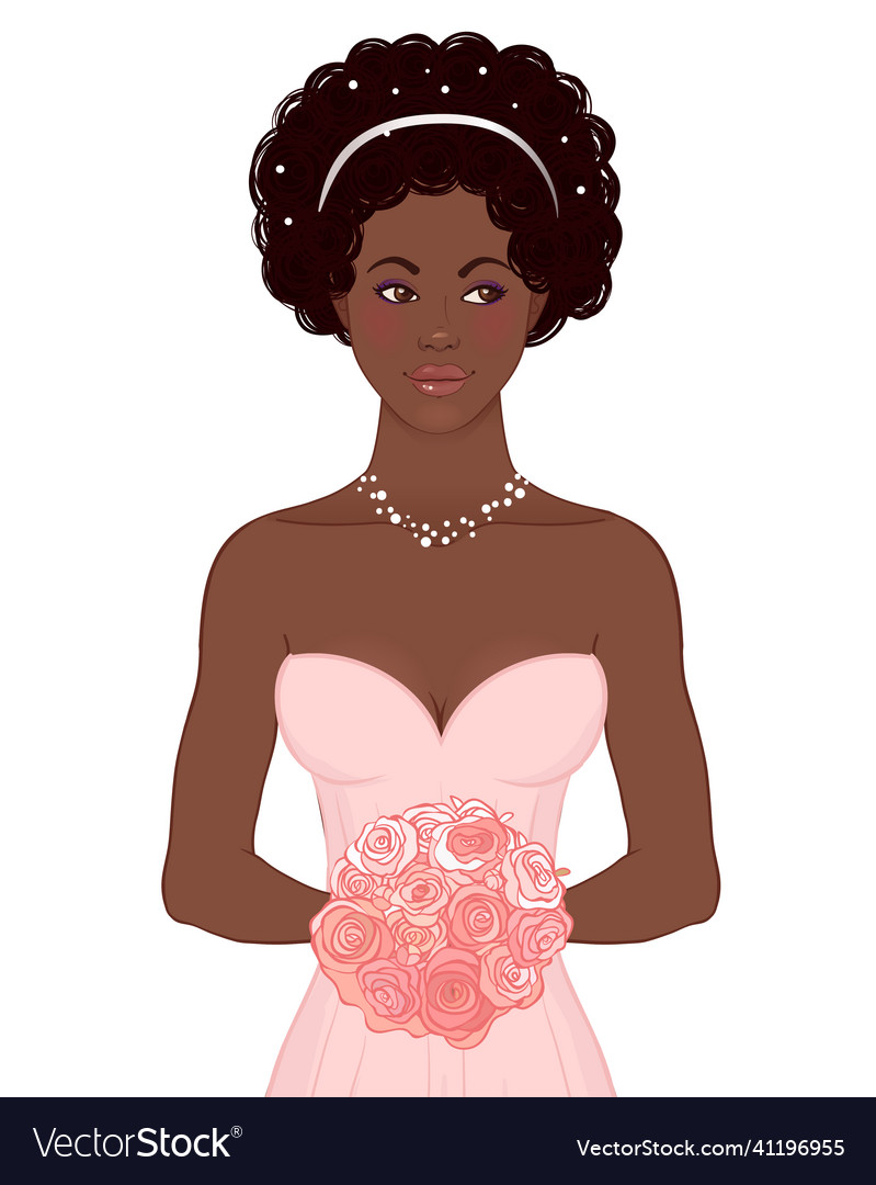 Portrait of beautiful african american woman vector image Portrait of beautiful african american woman