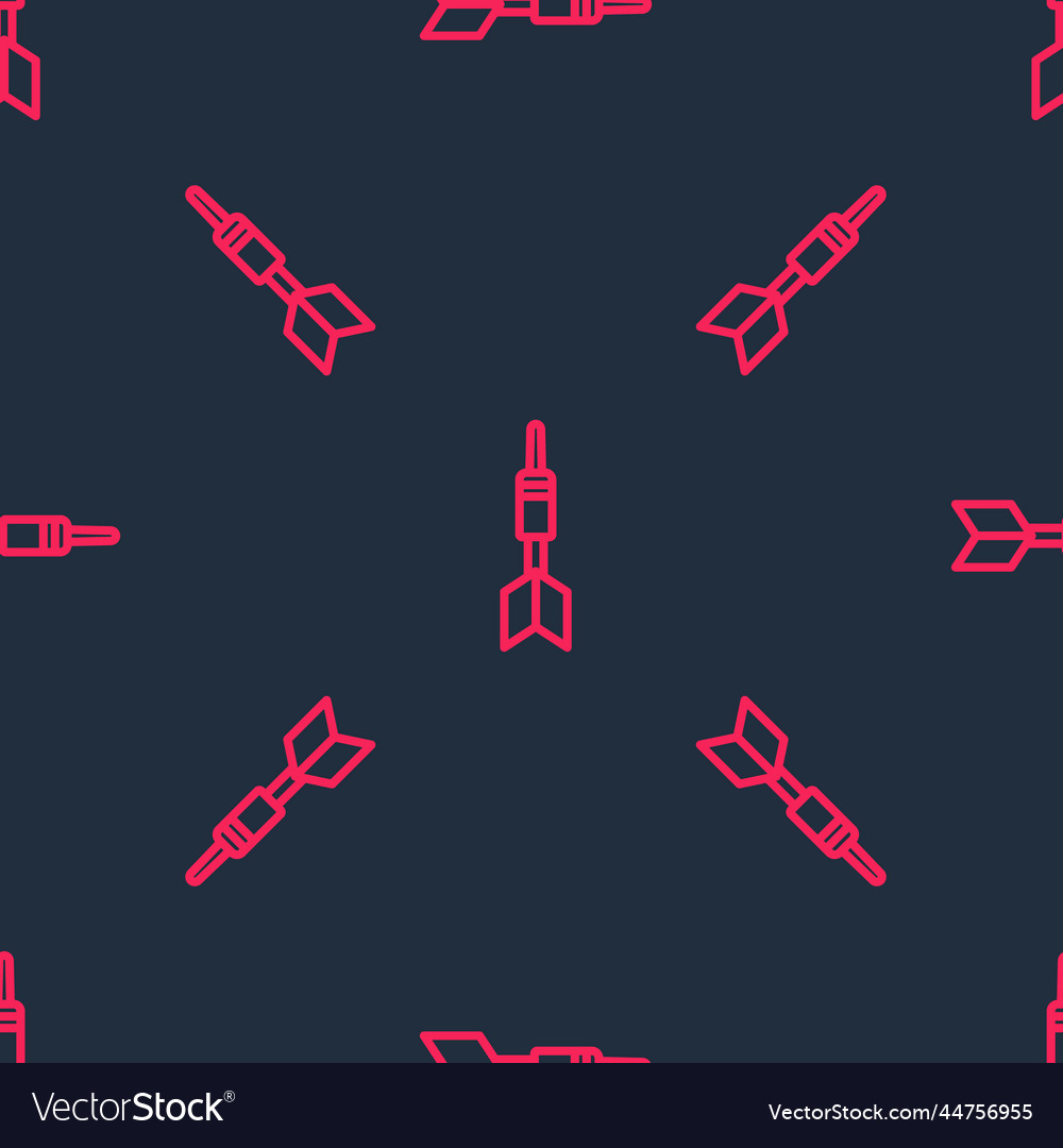 Red line dart arrow icon isolated seamless pattern vector image Red line dart arrow icon isolated seamless pattern