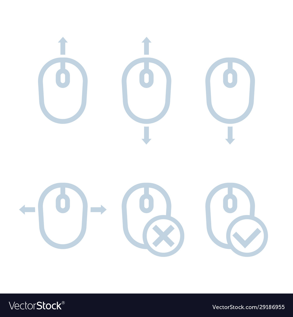 Scroll up down with mouse icons set