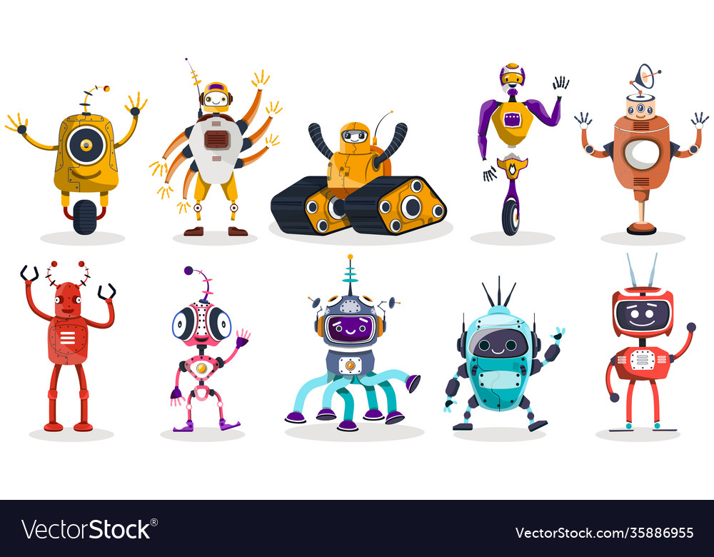 waving robot clipart