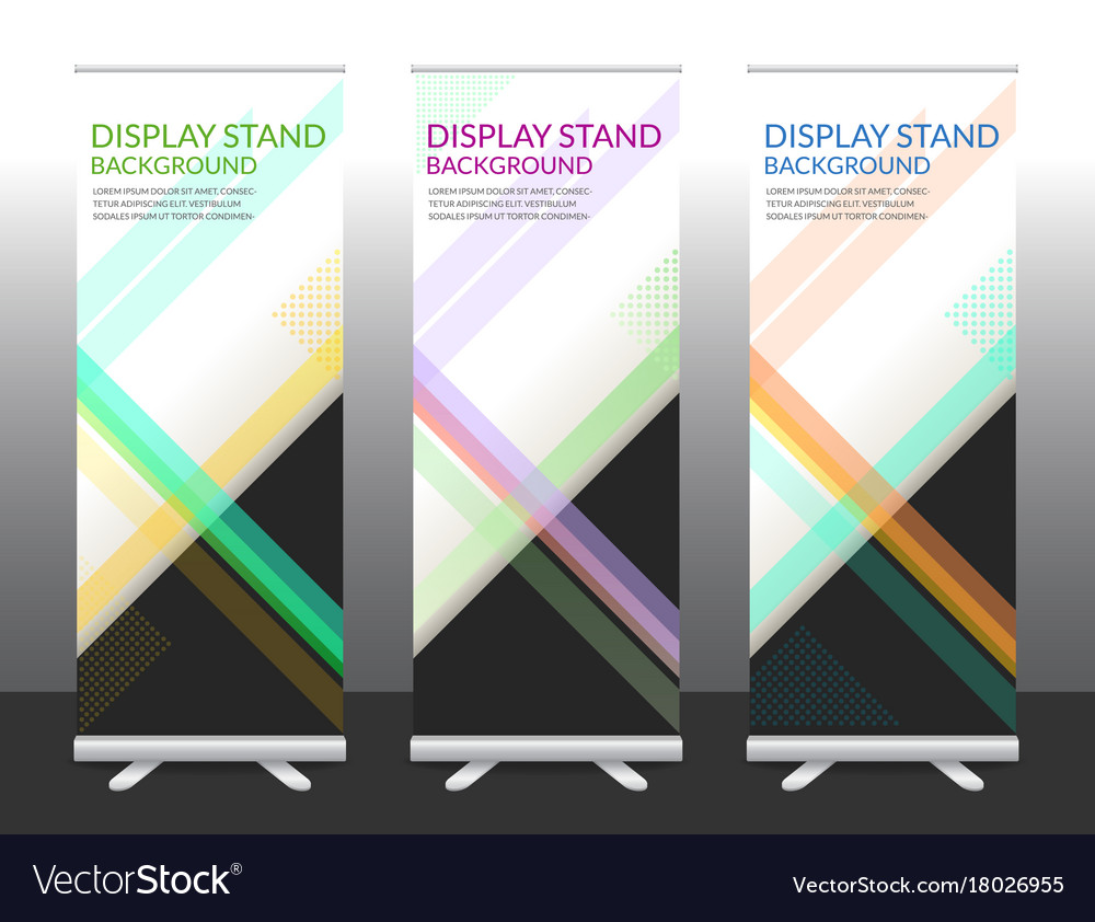 Set Of Vertical Abstract Display Banner Stand Or Vector Image